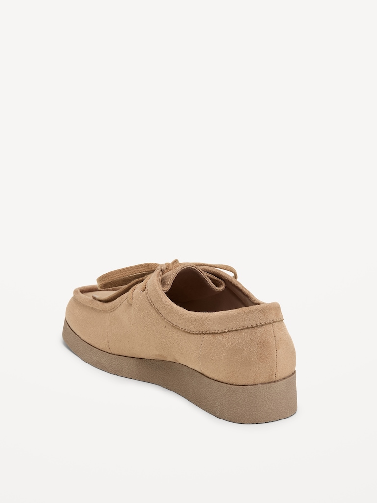 Faux-Suede Lace-Up Derby Boots for Women