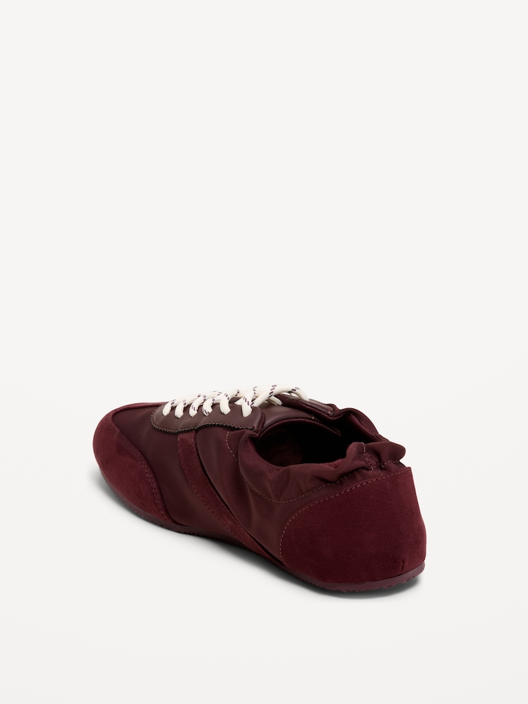 Ruched Lace-Up Sneakers for Women