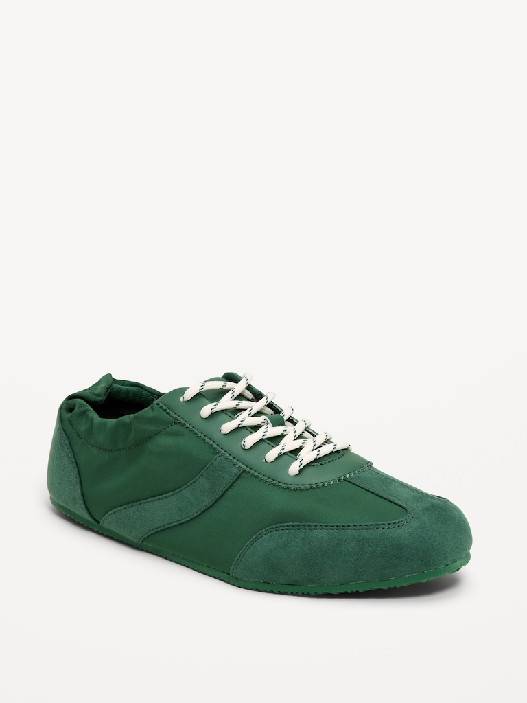 Ruched Lace-Up Sneakers for Women