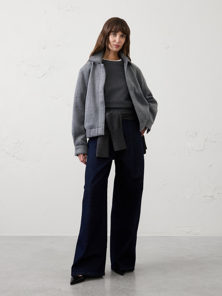 Knit Melton Short Jacket