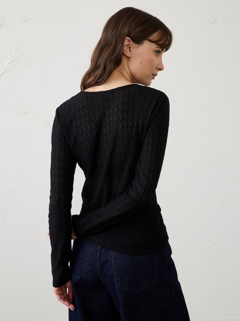 Sheer Jaquard T-Shirt