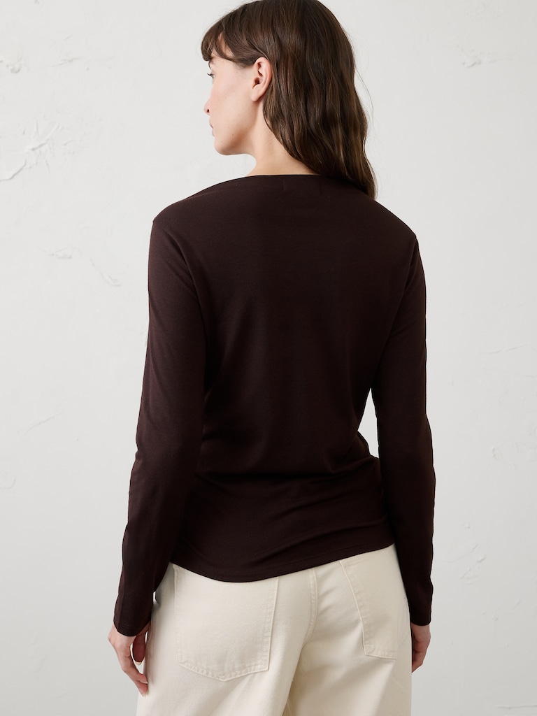 Jersey Straight-Neck T-Shirt