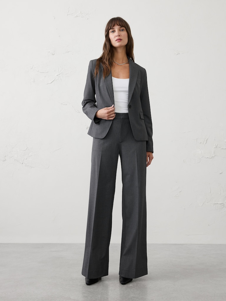 Wide-Leg High-Rise Sculpted Trouser