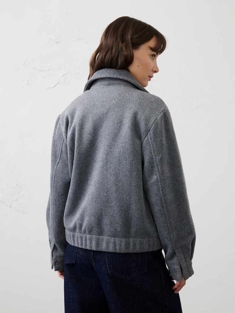 Knit Melton Short Jacket