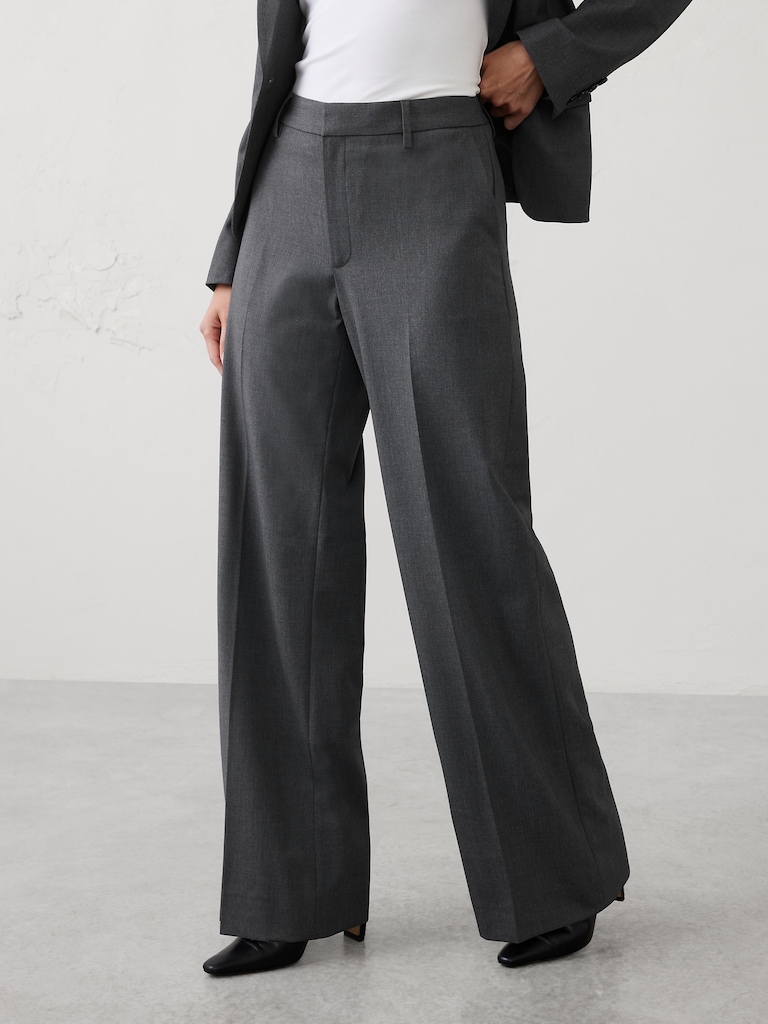 Wide-Leg High-Rise Sculpted Trouser