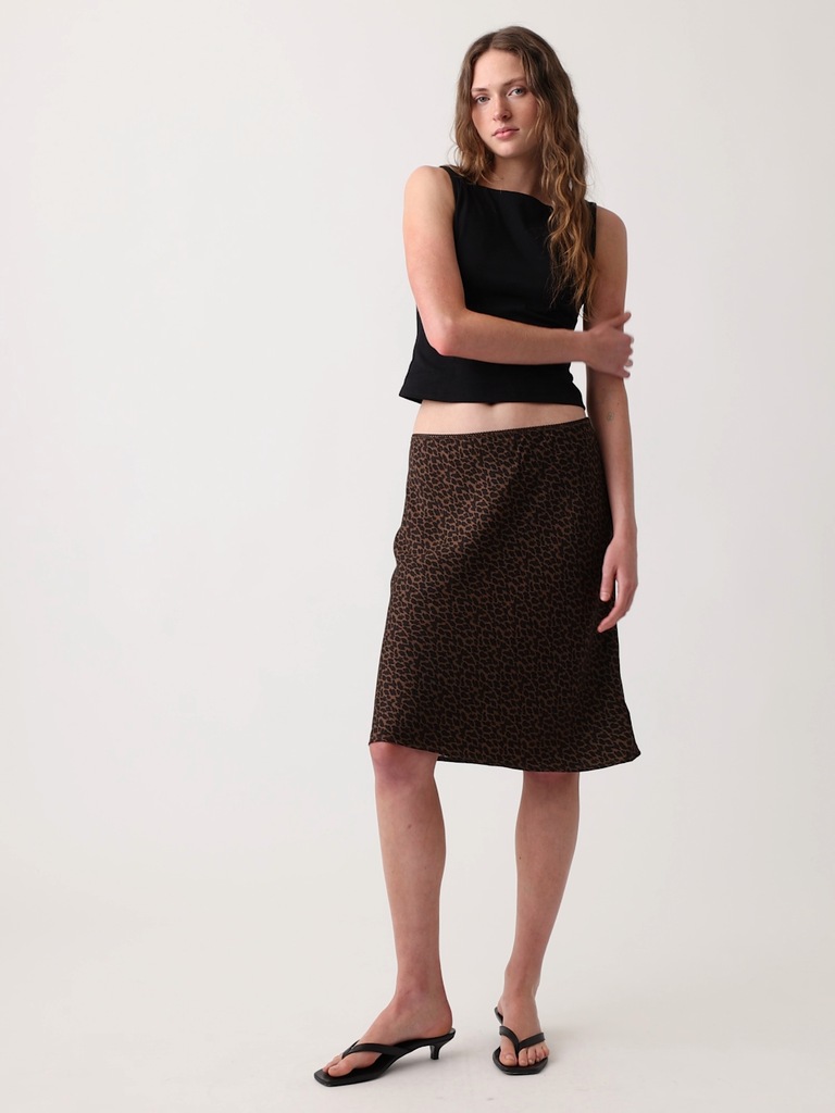 Satin Bias-Cut Skirt