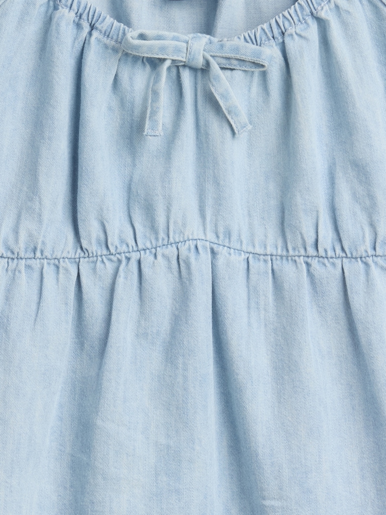 Kids Denim Puff-Sleeve Top