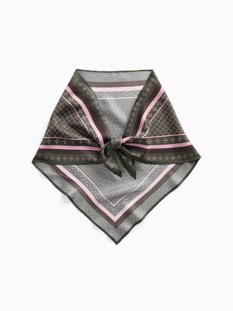 100% Silk Oversized Triangle Bandana Scarf