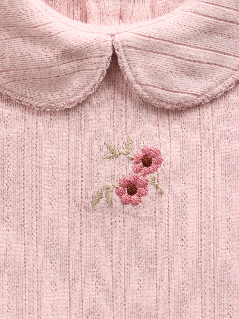 Baby Softspun Pointelle Collared One-Piece