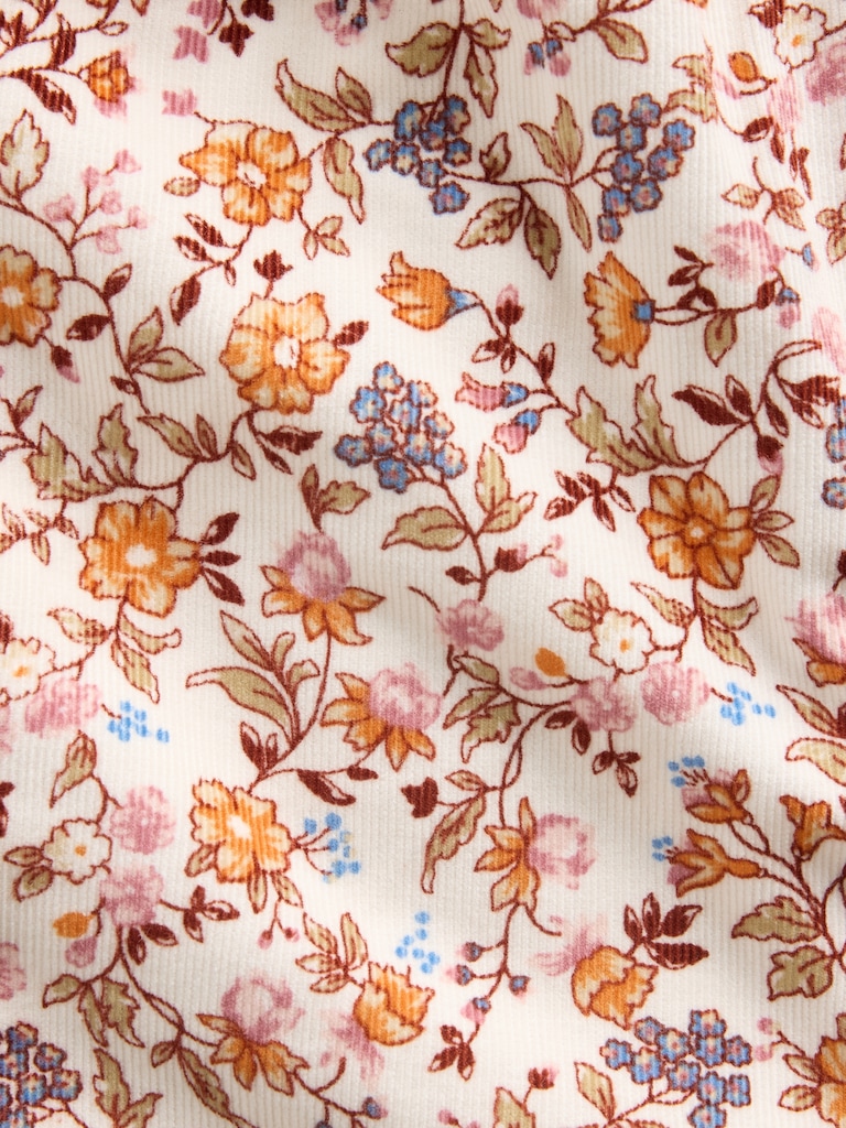 Baby Floral Corduroy Overalls