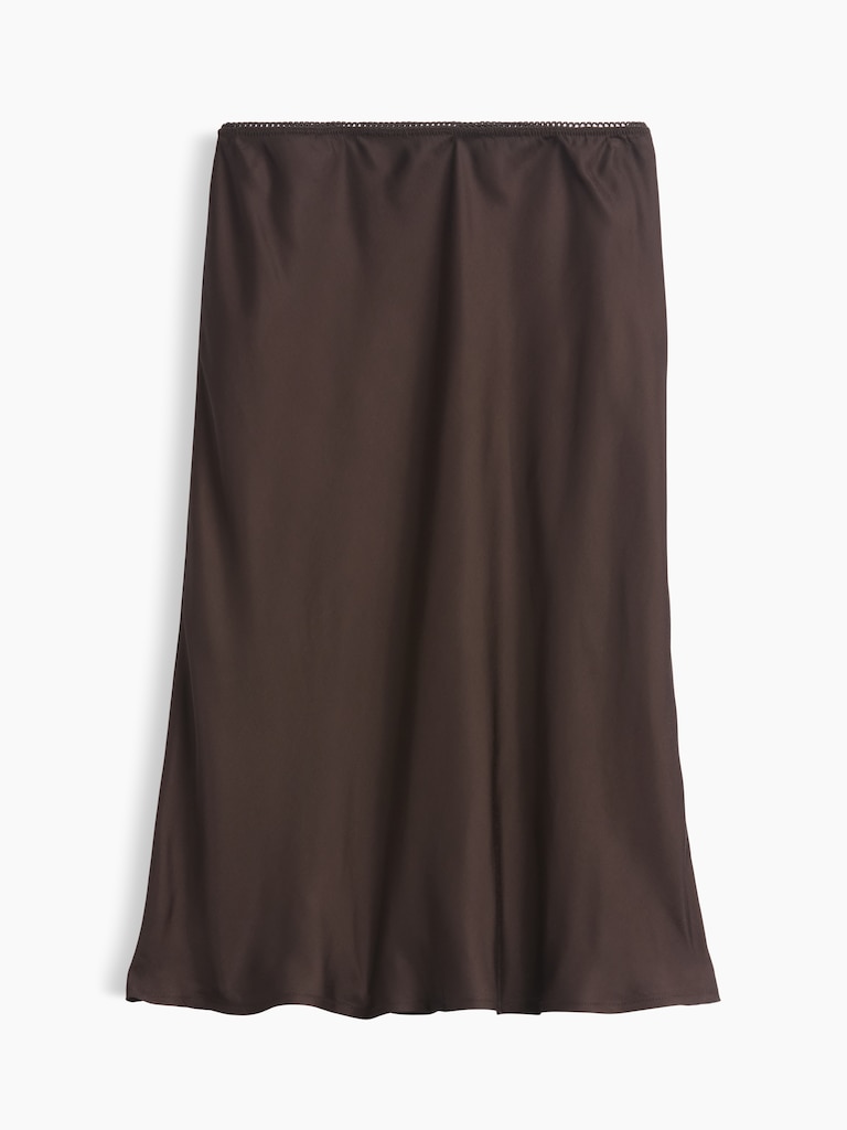 Satin Bias-Cut Skirt