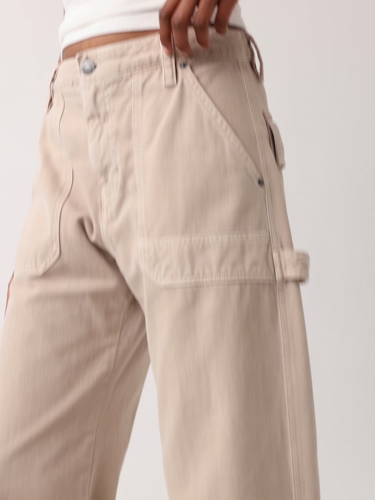 Mid Rise Barrel Utility Ankle Pants