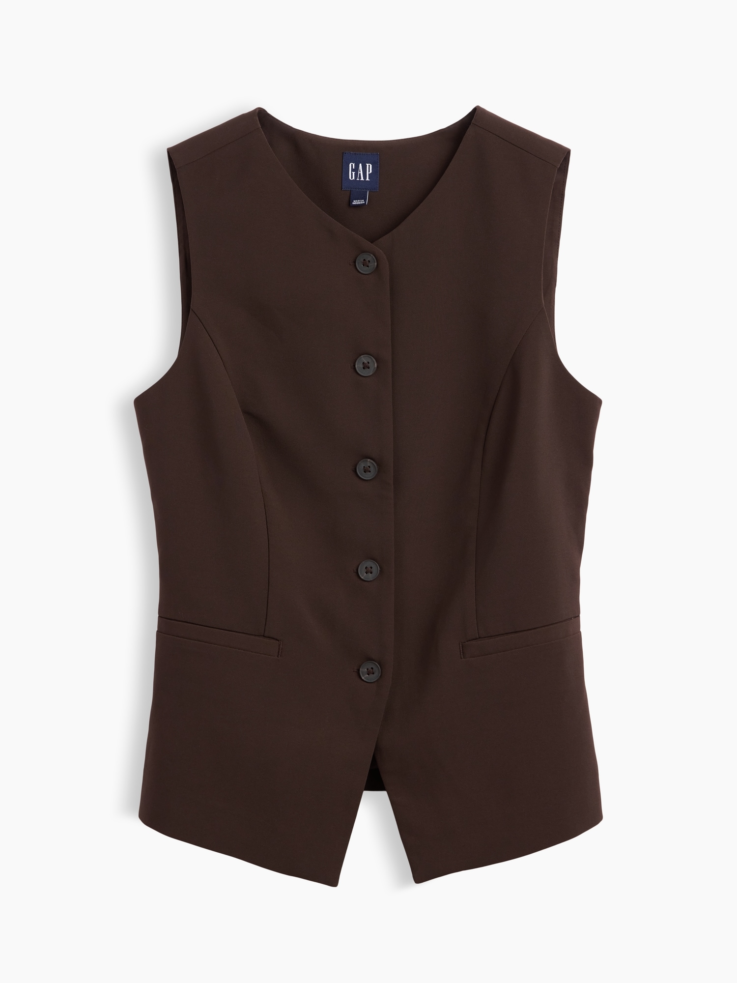High-Neck Longline Vest | Gap