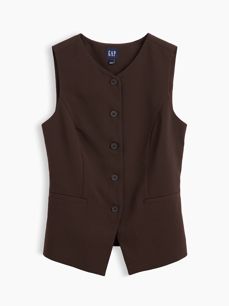 High-Neck Longline Vest