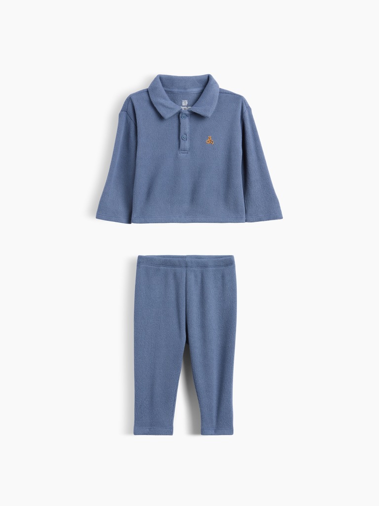 Baby Softspun Waffle Polo Outfit Set