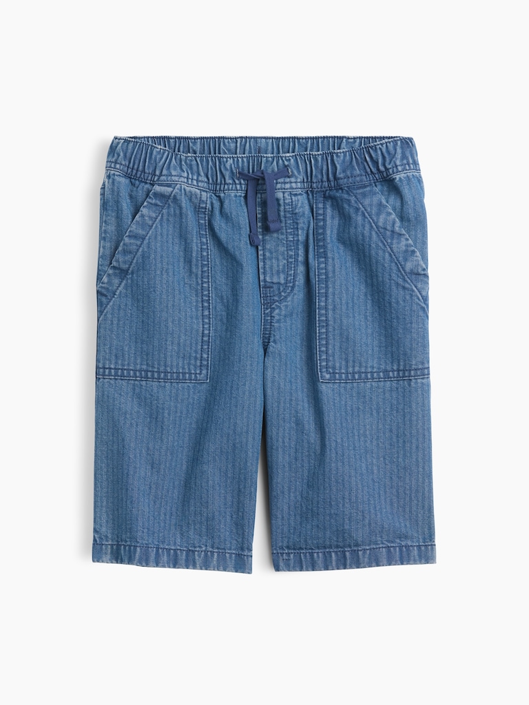 Kids Pull-On Loose Textured Denim Shorts