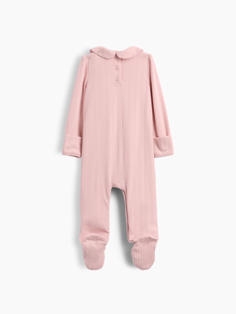 Baby Softspun Pointelle Collared One-Piece
