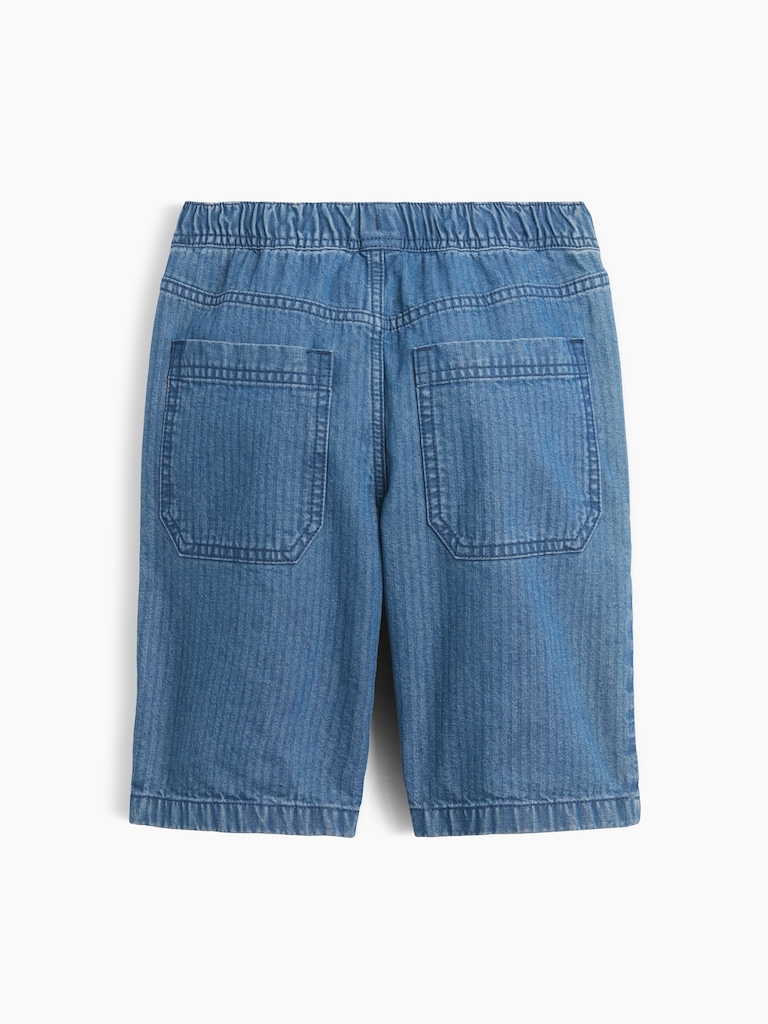 Kids Pull-On Loose Textured Denim Shorts