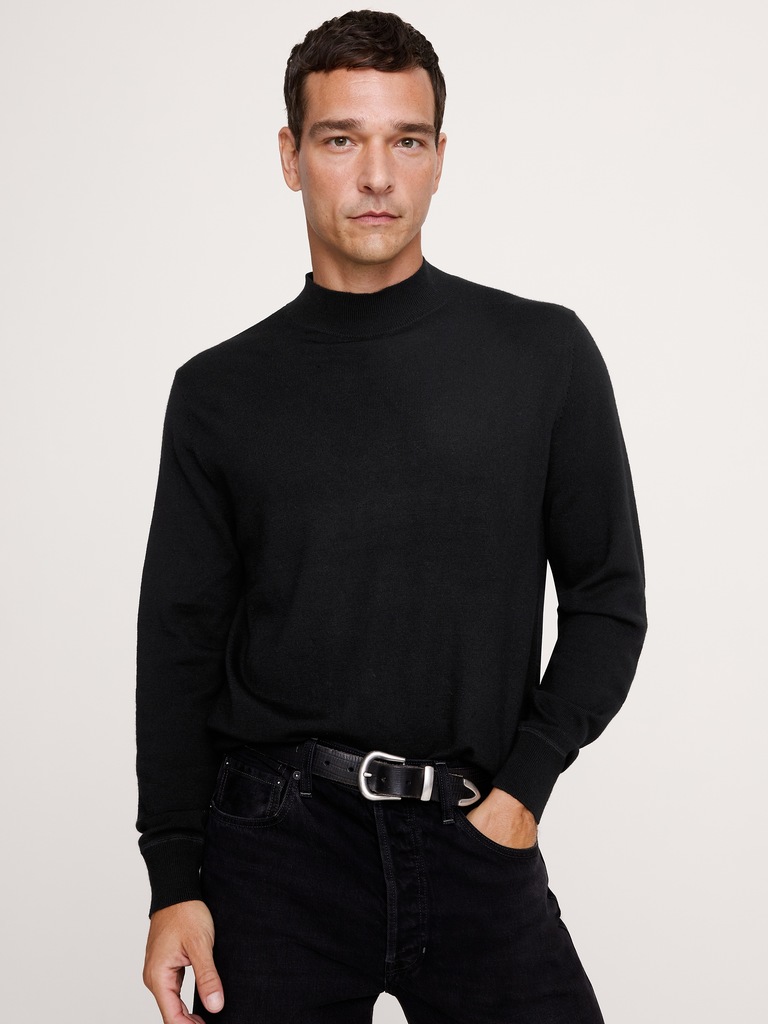 Merino Mock-Neck Sweater