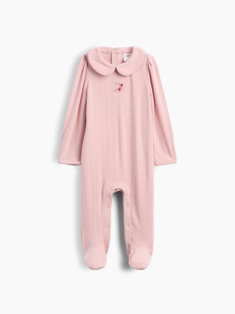 Baby Softspun Pointelle Collared One-Piece