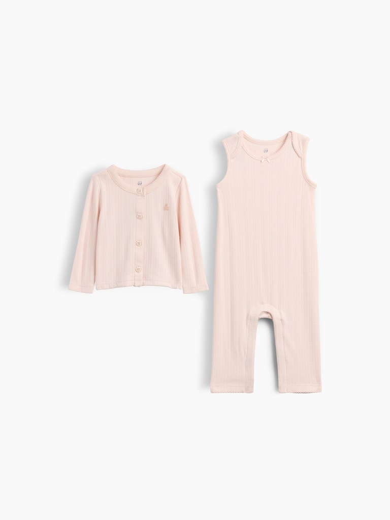 Baby Softspun Pointelle Cardigan Outfit Set