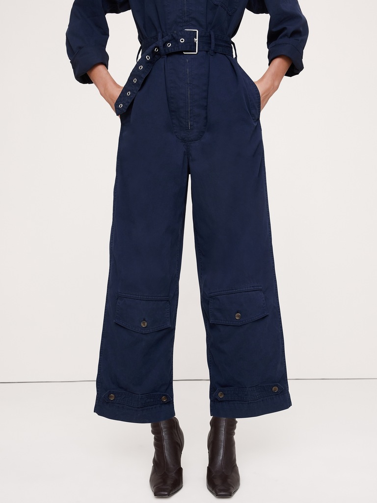 Cotton Twill Zip Jumpsuit