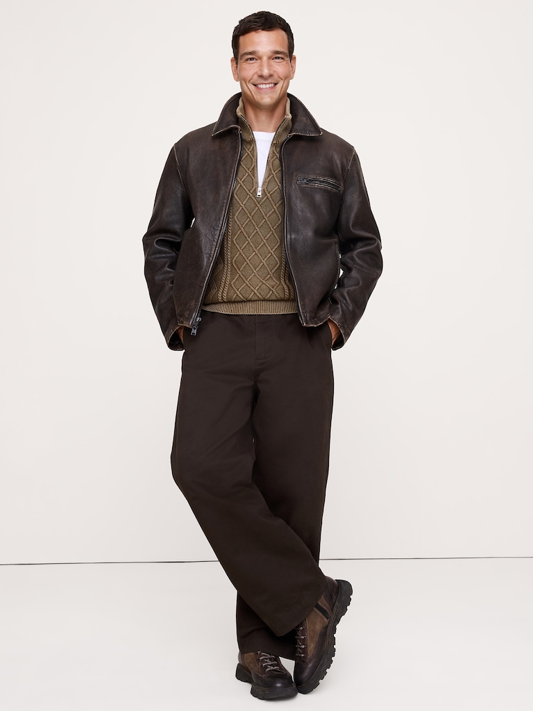 Cotton Cable-Knit Quarter-Zip Sweater