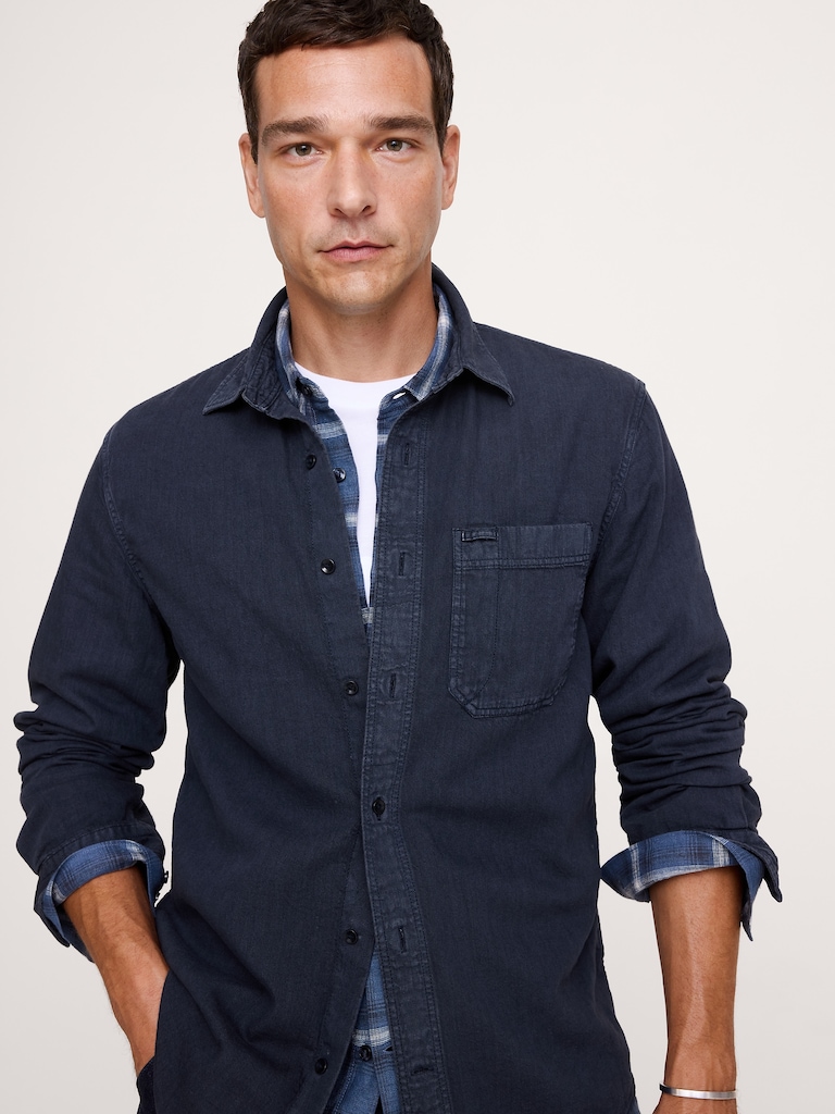 Standard-Fit Chambray Shirt