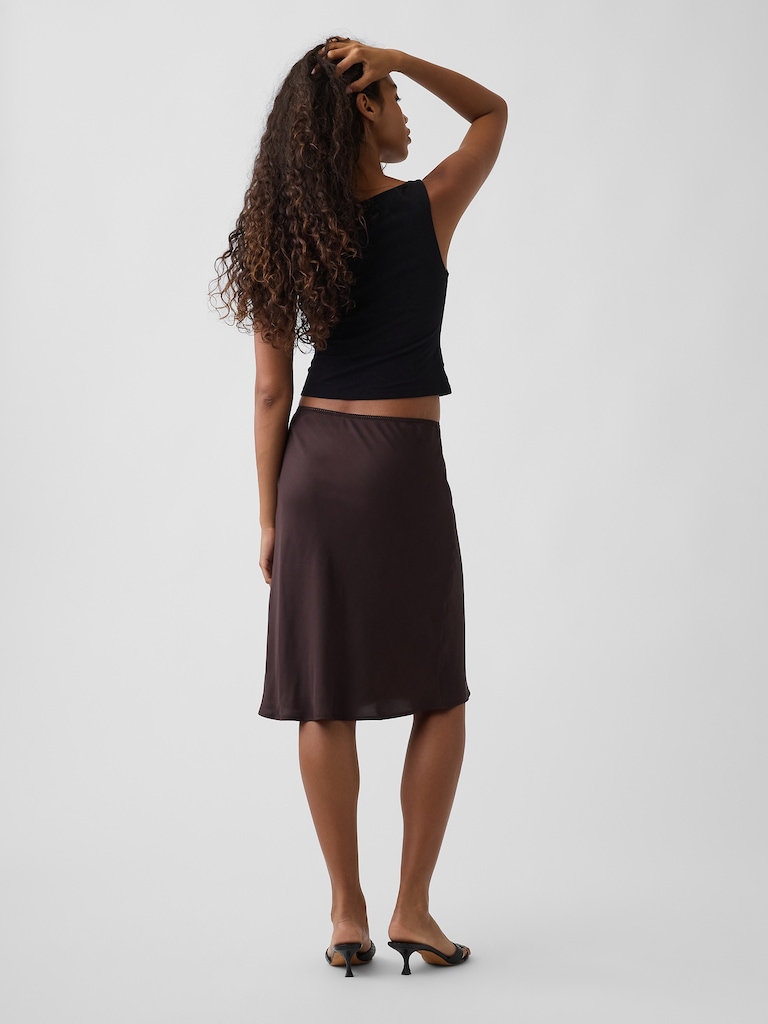 Satin Bias-Cut Skirt