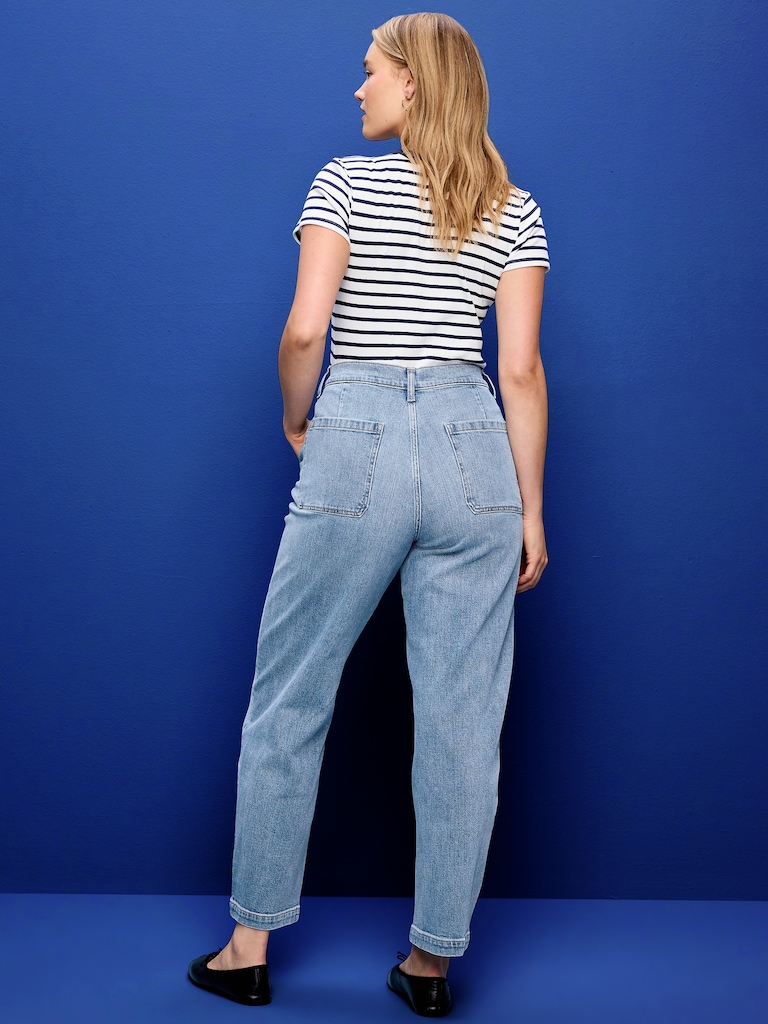 High-Waisted Baggy Barrel Jeans