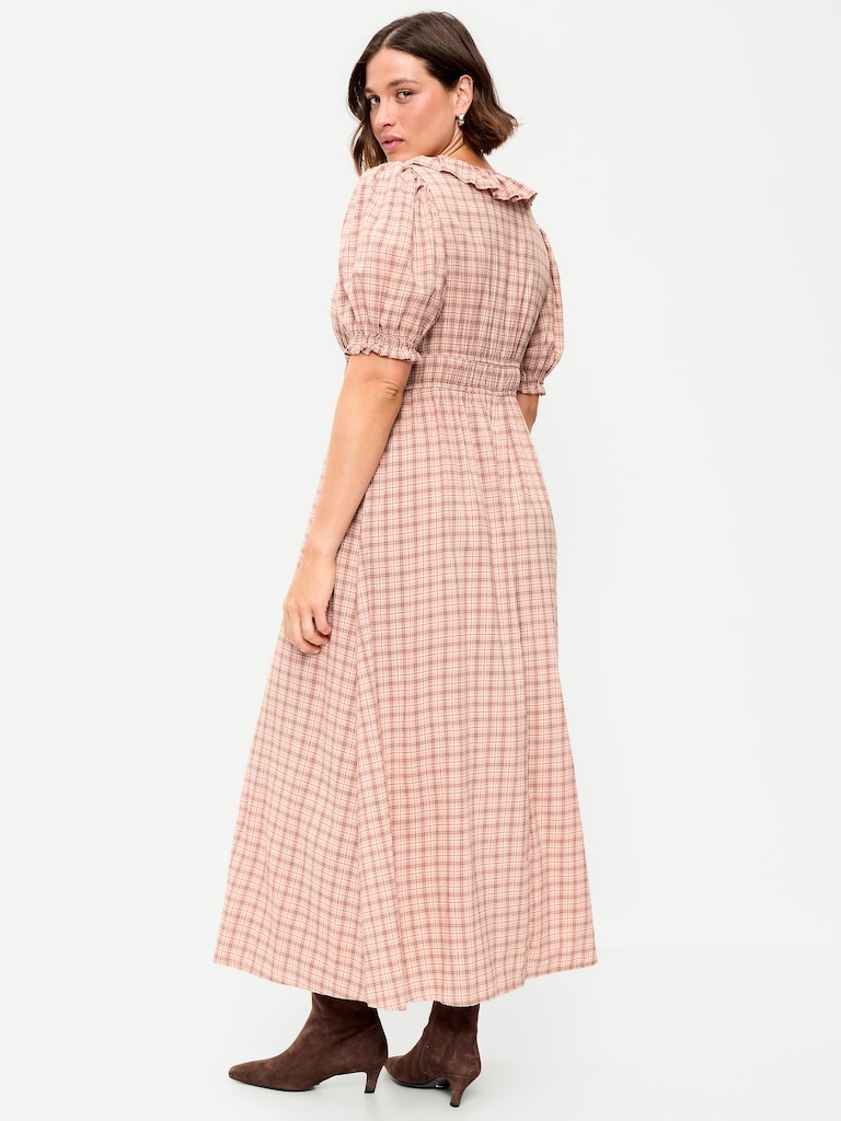 Ruffle-Trim Boho Maxi Dress
