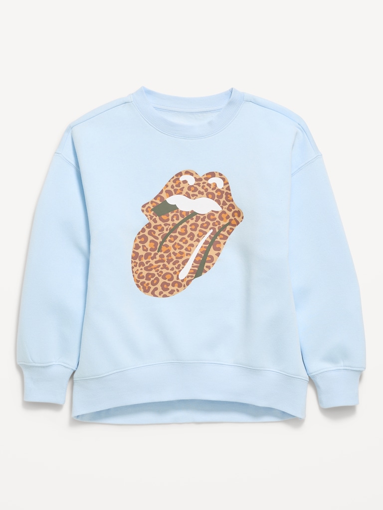 Chandail long surdimensionné en coton ouaté à imprimé The Rolling Stones™ pour fille