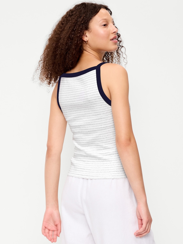 Snug Apron-Neck Tank Top