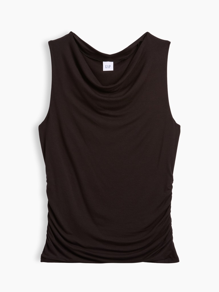 Sleeveless Cowl-Neck Top