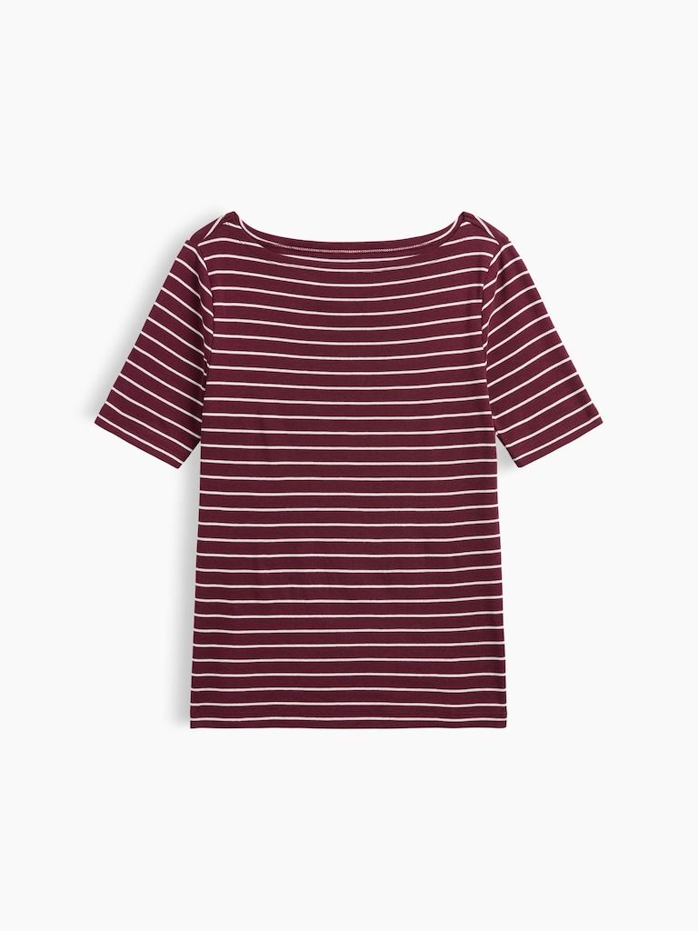 Modern Ribbed Boatneck Top