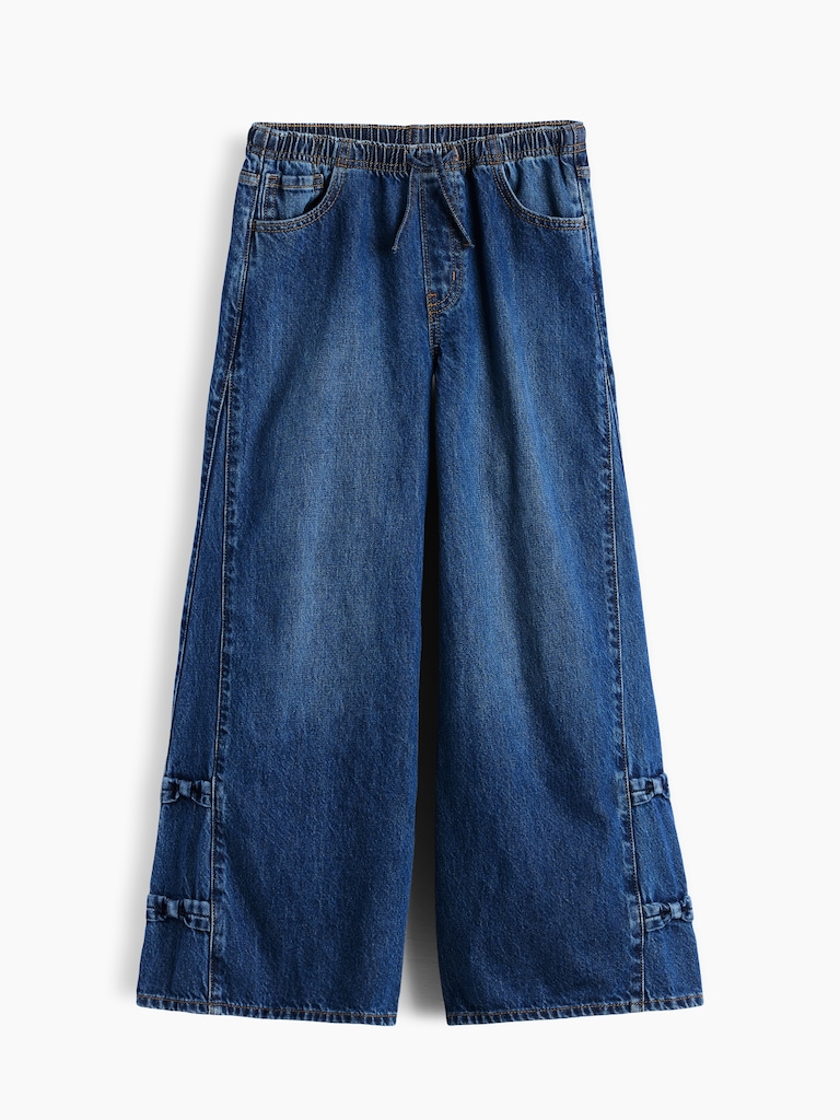 Kids Low Rise Bow Easy Baggy Jeans