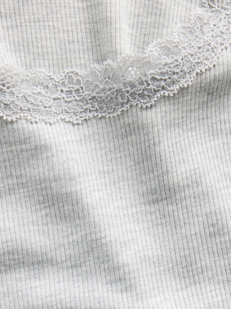 Mini Rib Lace-Trim PJ Tank Top
