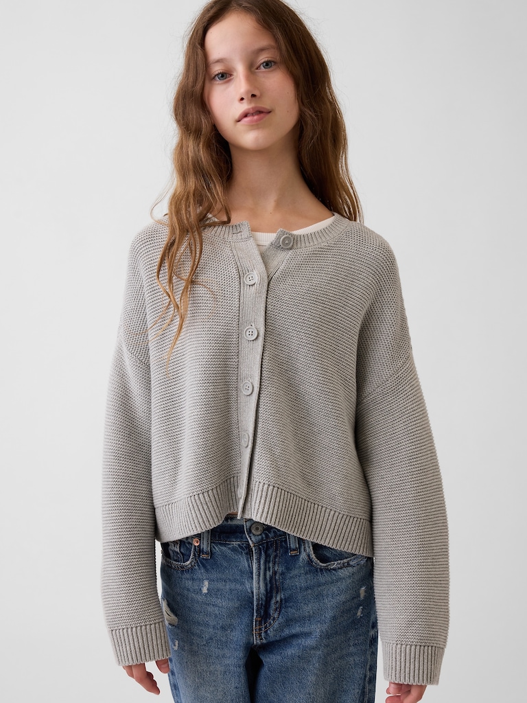Kids Oversized Boxy Cardigan Sweater
