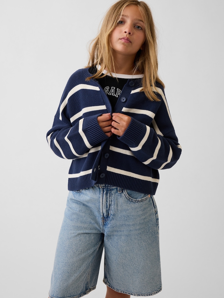 Kids Oversized Boxy Cardigan Sweater
