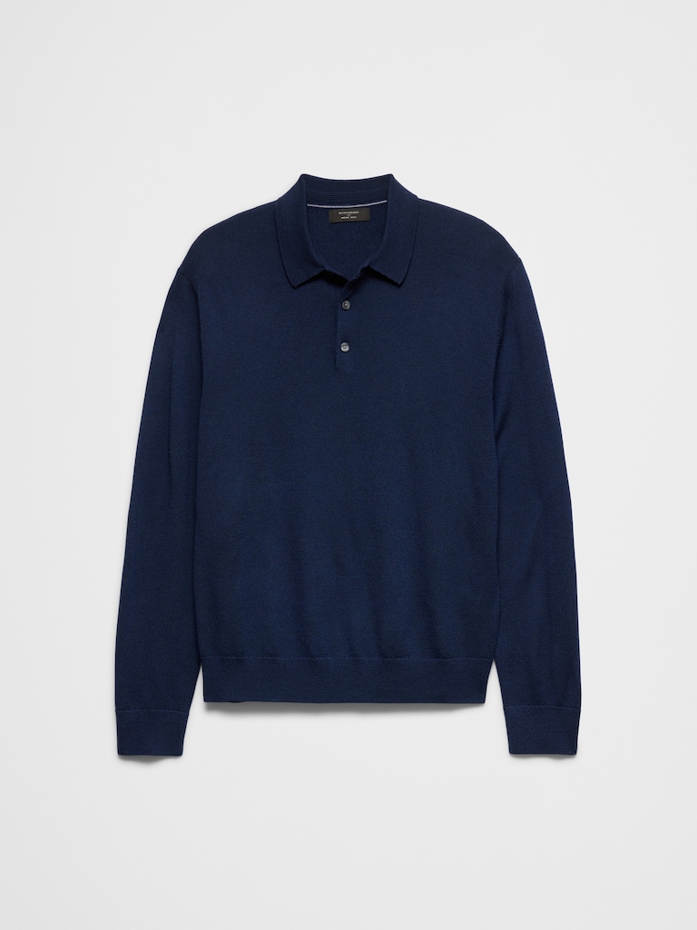 Merino Wool Polo Sweater