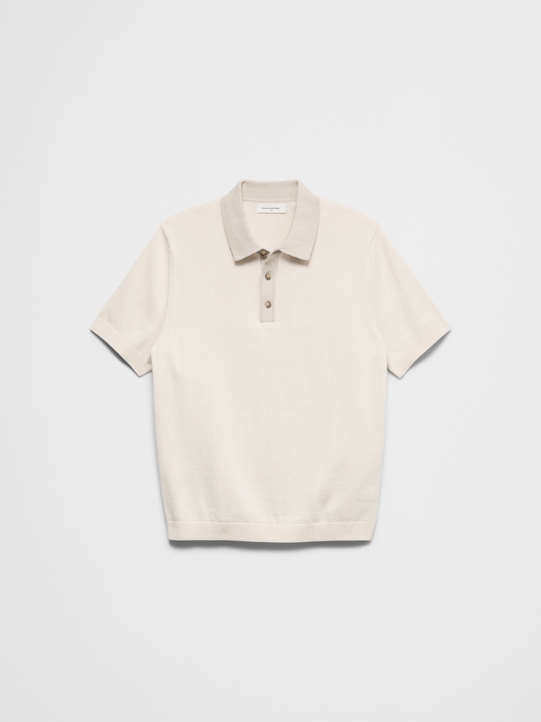 Contrast-Placket Sweater Polo