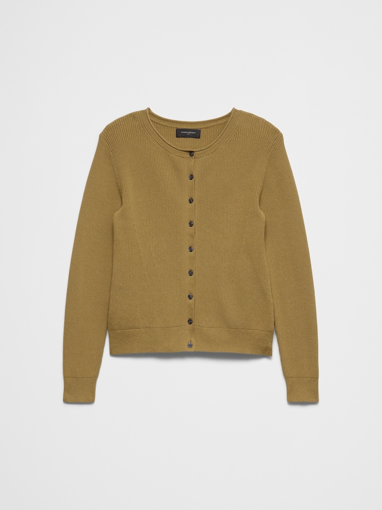 Cotton Ribbed Cardigan Sweater
