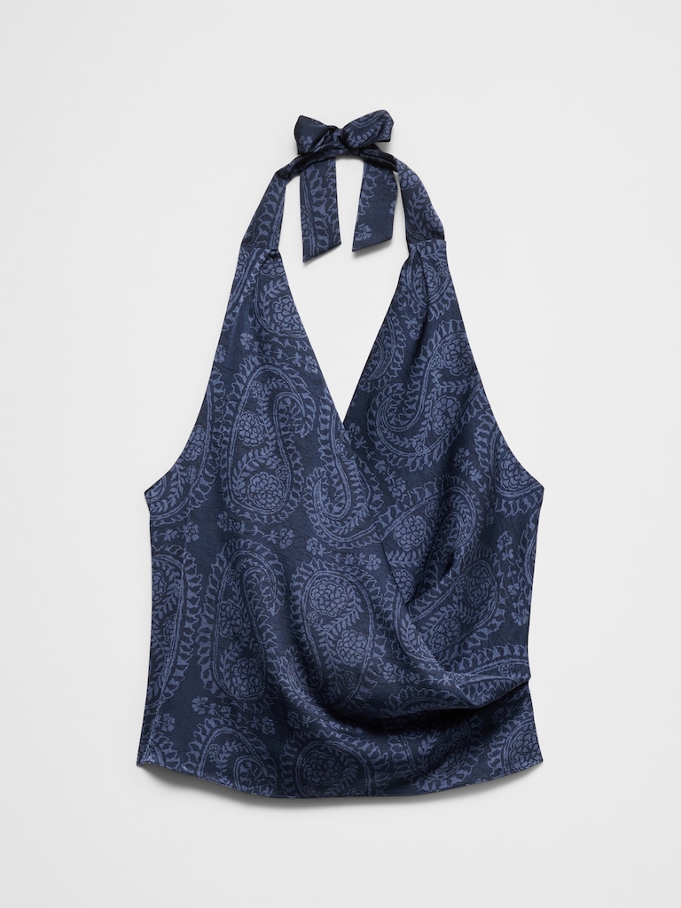 Cowl-Neck Cropped Top