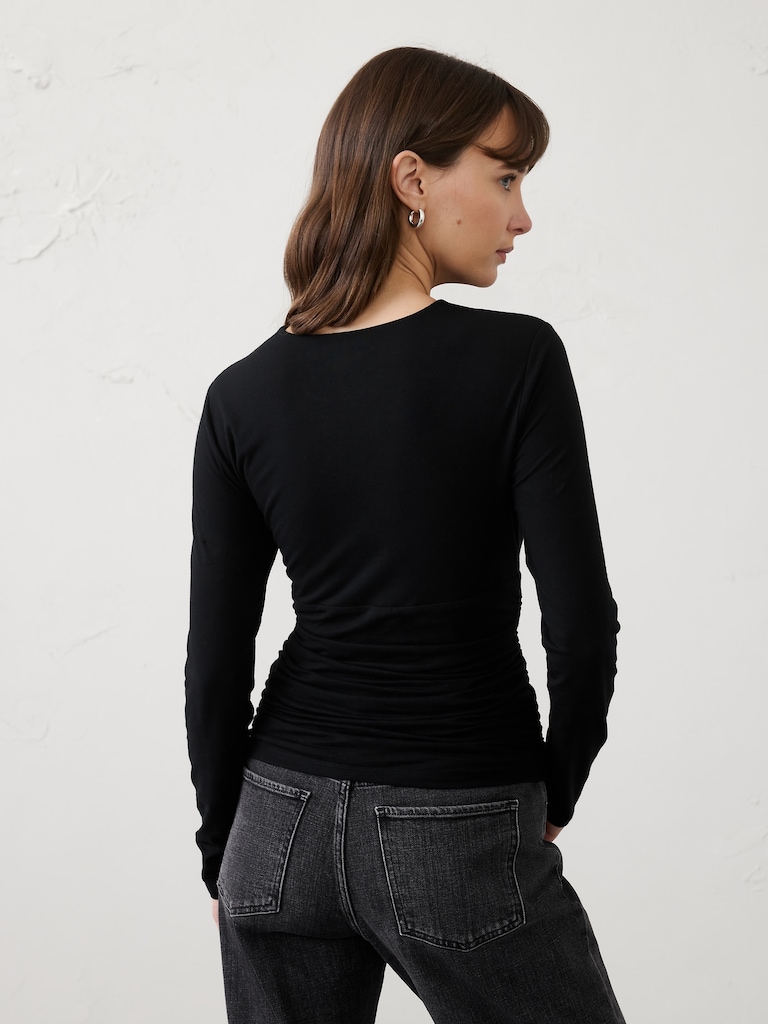 Soft Stretch Shirred Top