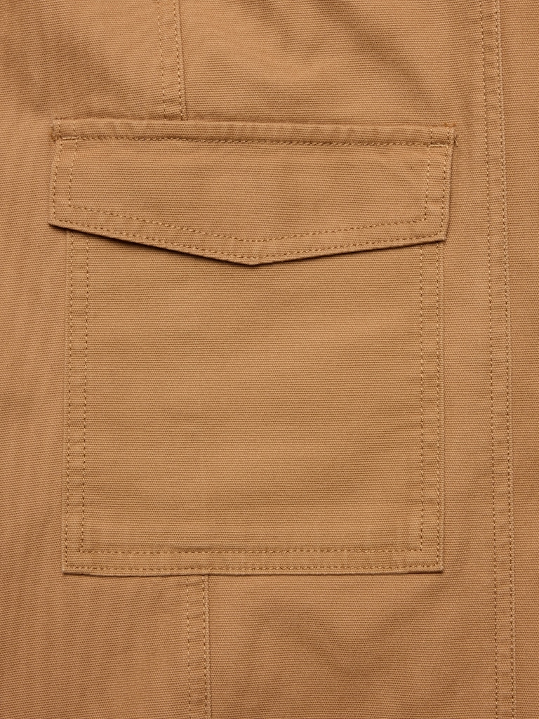 Tapered Mid-Rise Cargo Cotton Canvas Pant