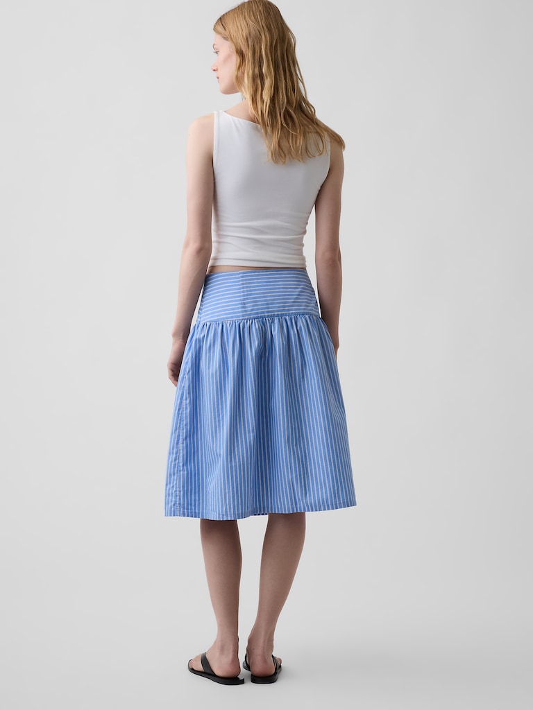 Poplin Drop-Waist Skirt