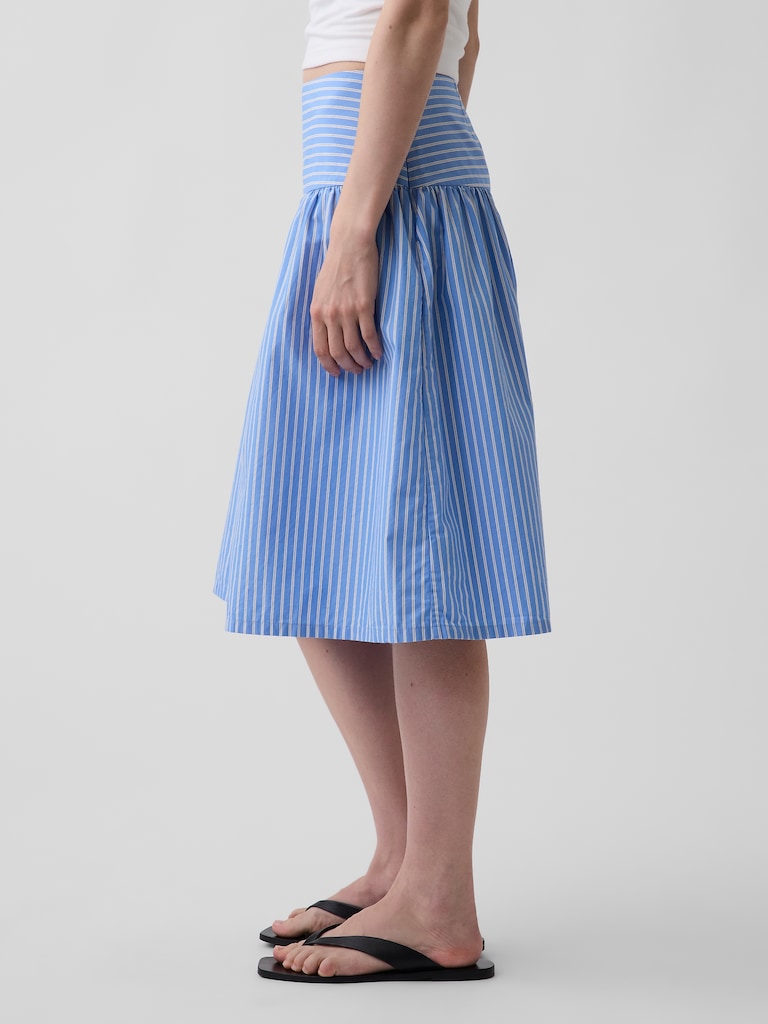 Poplin Drop-Waist Skirt