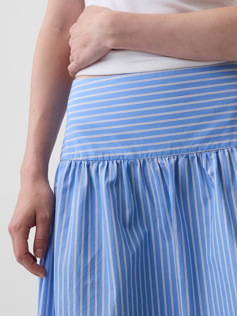 Poplin Drop-Waist Skirt