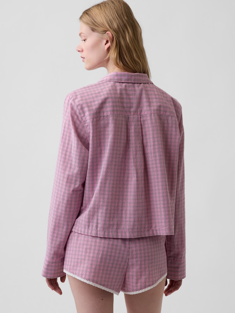 Poplin Oversized Crop PJ Shirt