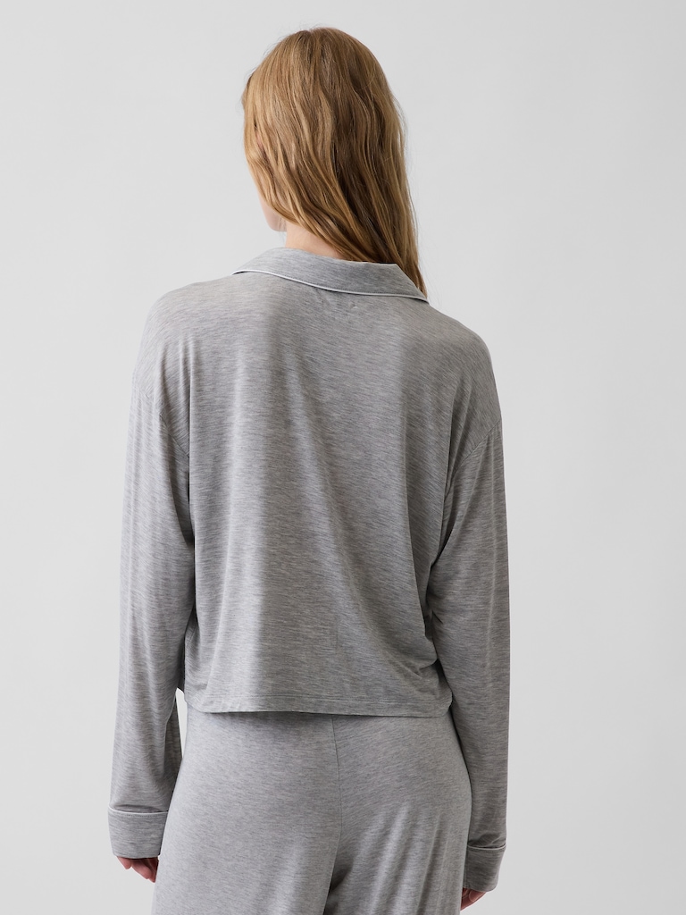 SoftMade Modal Crop PJ Top